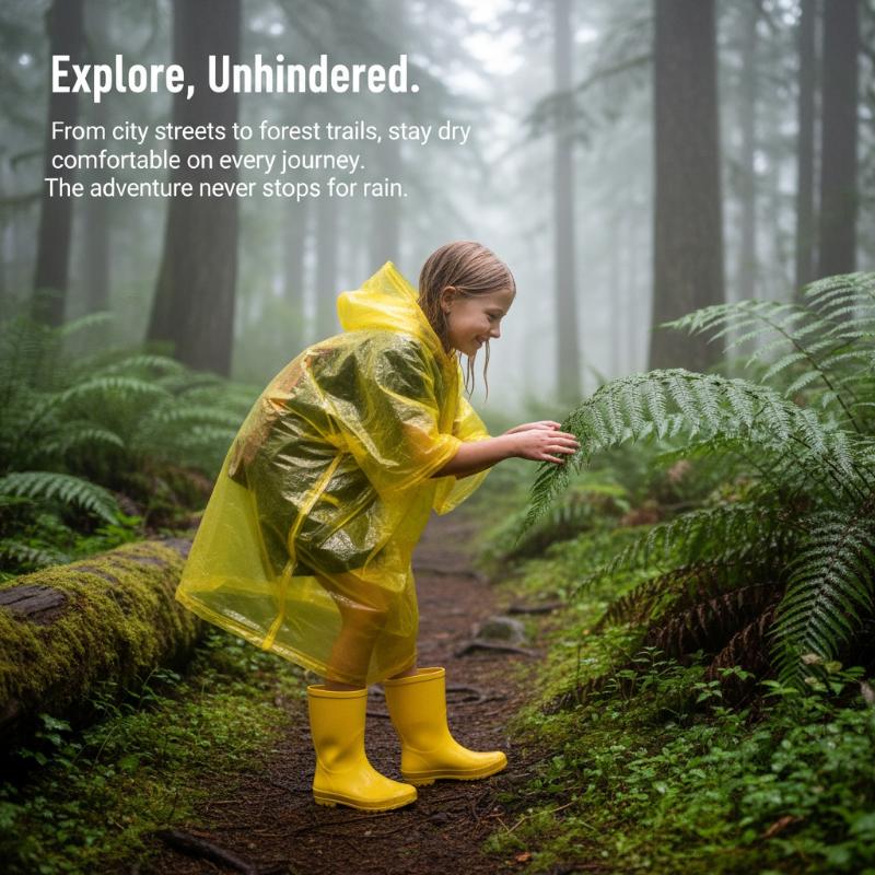 Disposable Raincoat for Kids E - Camping Rain Poncho recension och pris