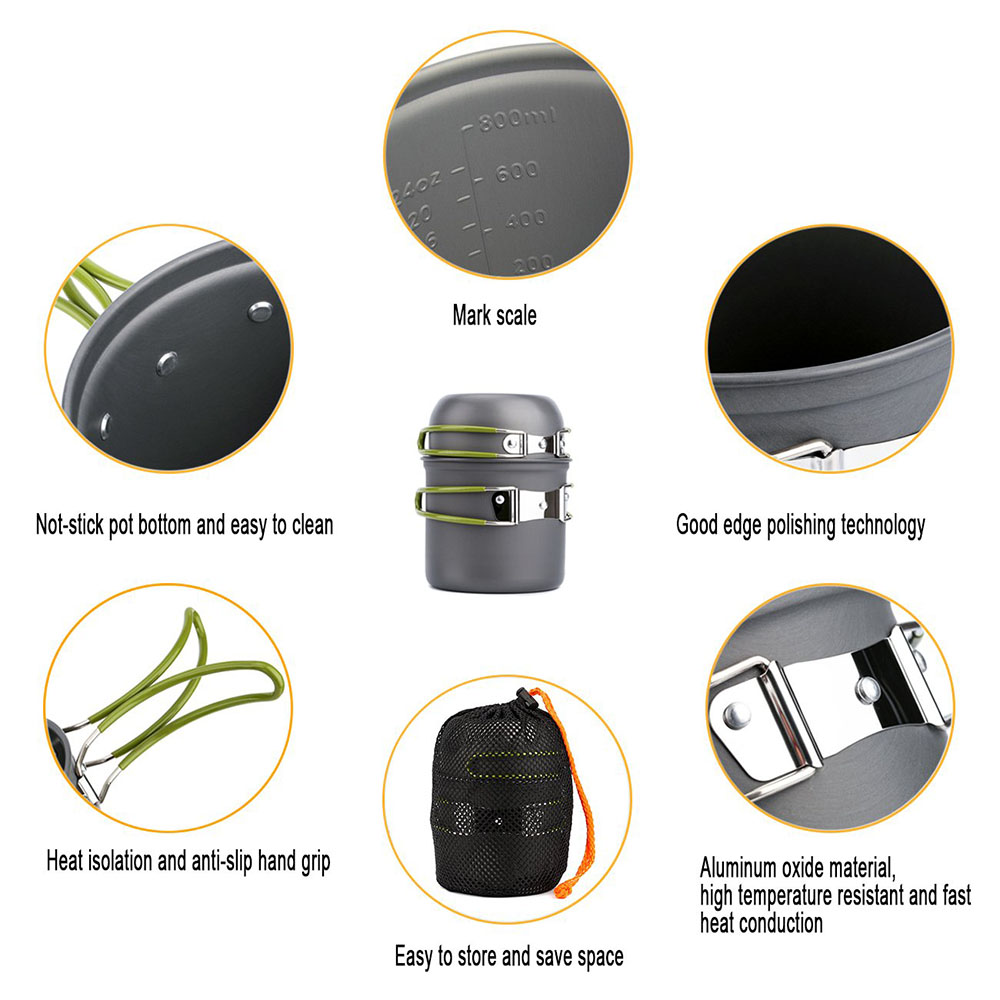 Ultralight Camping Pots Cookwa - Outdoor Camping Dining Set recension och pris