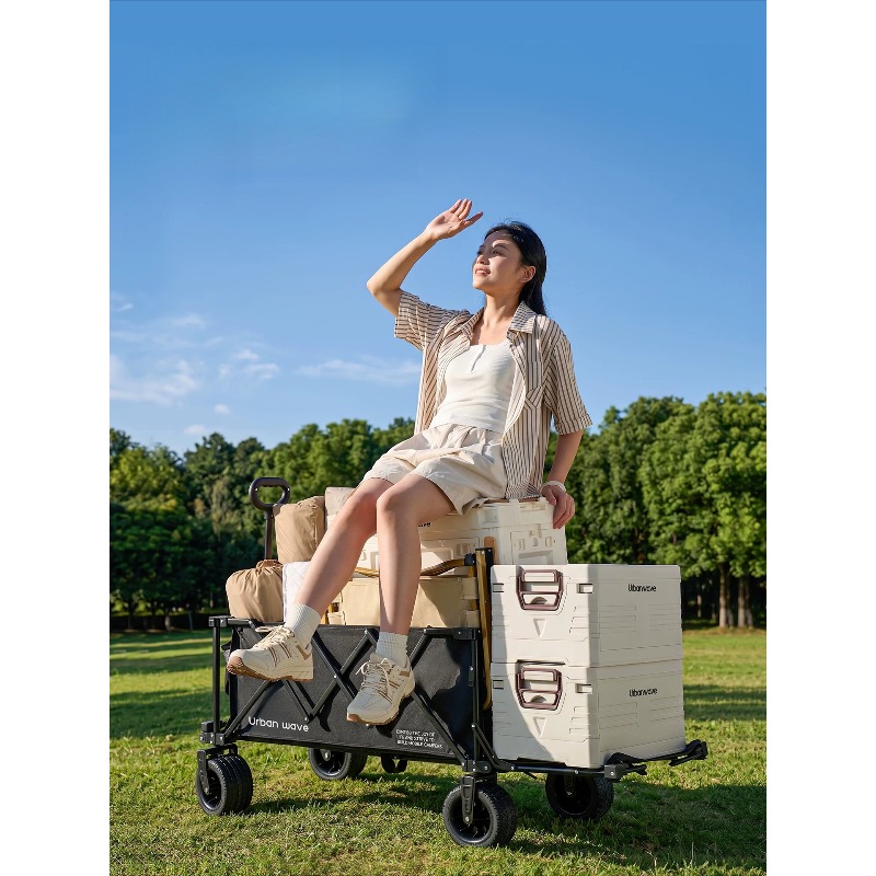 Folding Camping Wagon Cart Out - Outdoor Camping Trolley recension och pris