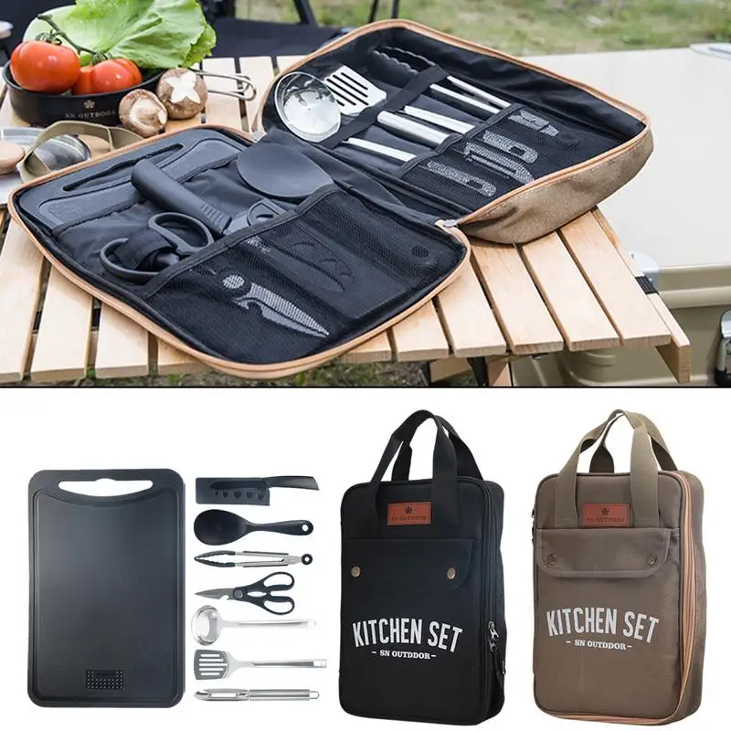 8pcs Camping Kitchen Cookware  - Outdoor Camping Dining Set recension och pris