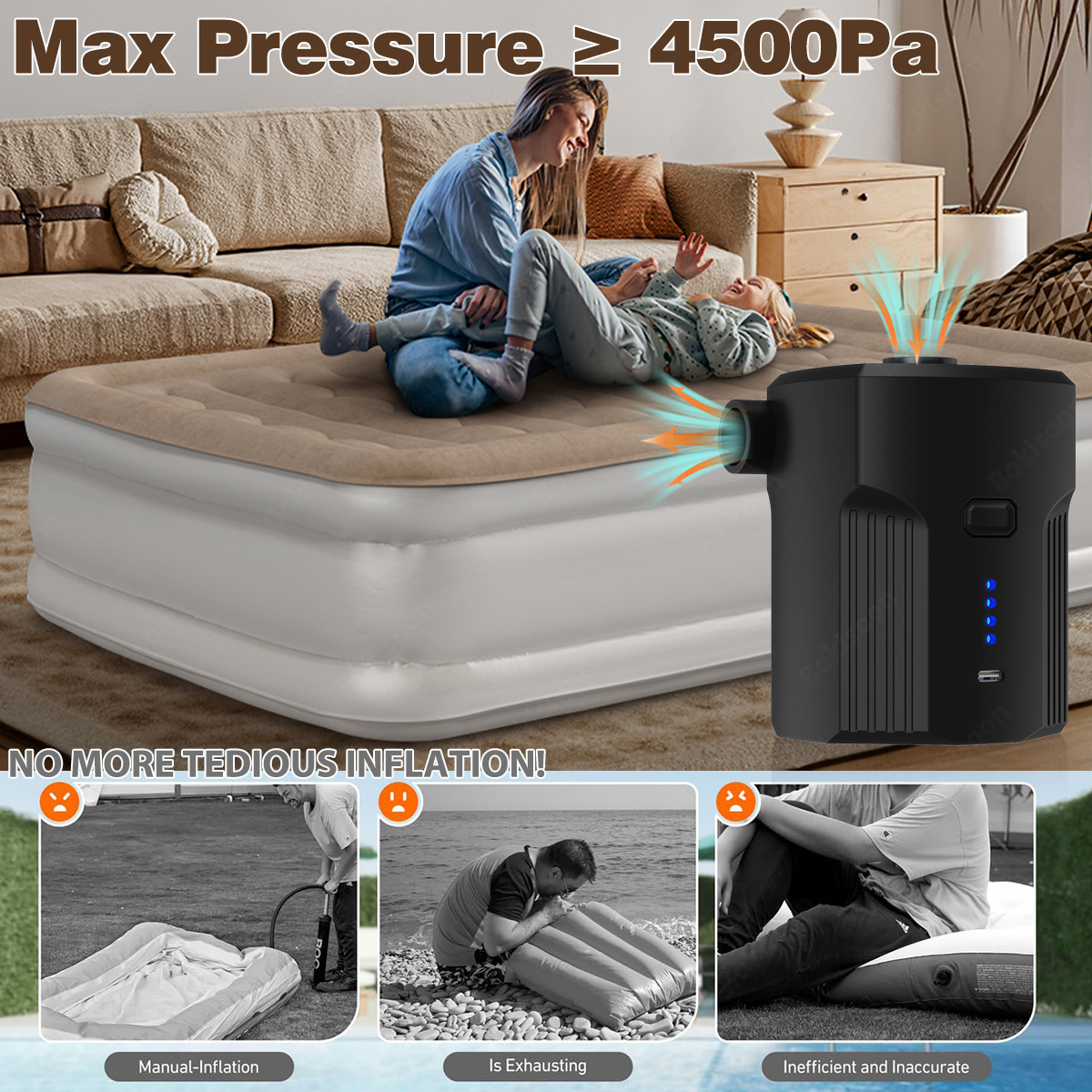 Portable Electric Air Pump for - Bed Outdoor Camping recension och pris