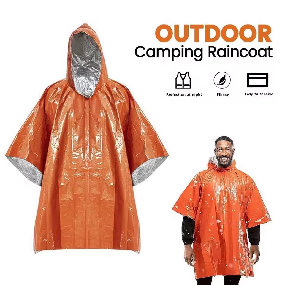 1Pc/2Pcs Emergency Rain Poncho - Camping Rain Poncho recension och pris