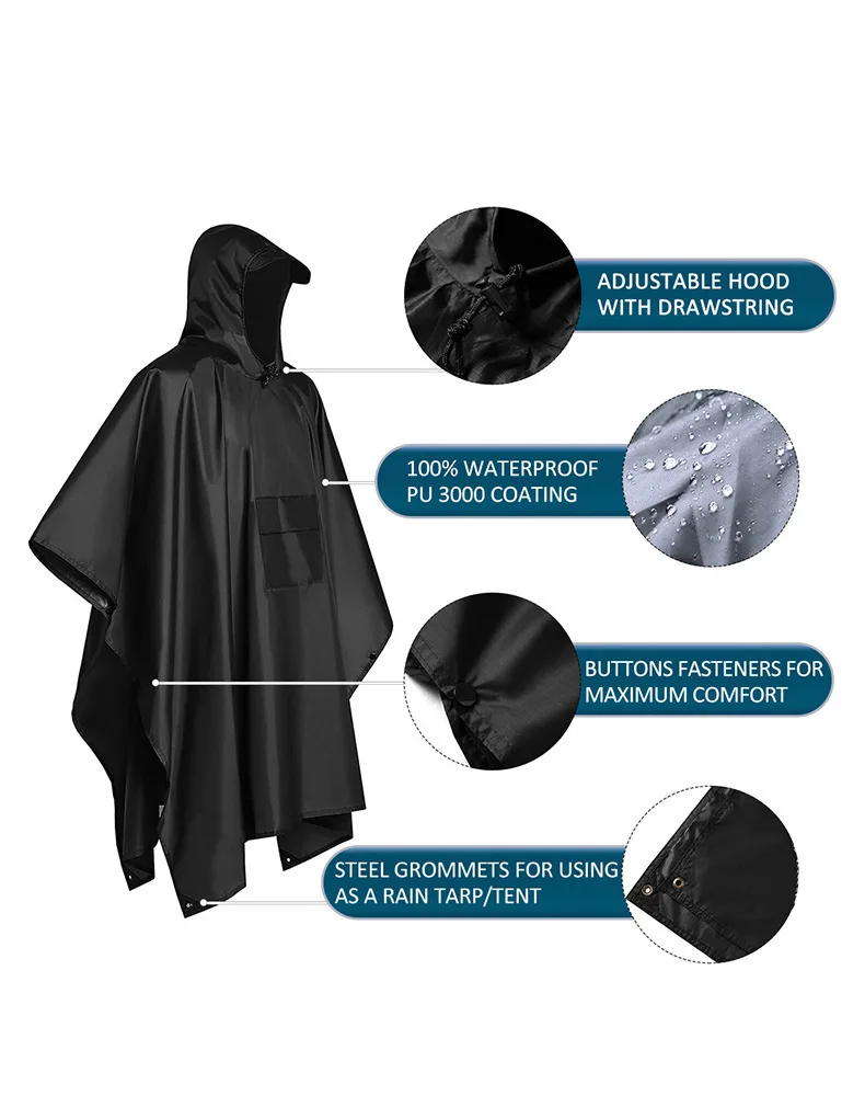 2026 For Camping Hiking 3-in-1 - Camping Rain Poncho recension och pris