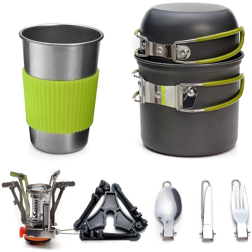 Camping Cookware Kit with Stov - Outdoor Camping Dining Set recension och pris